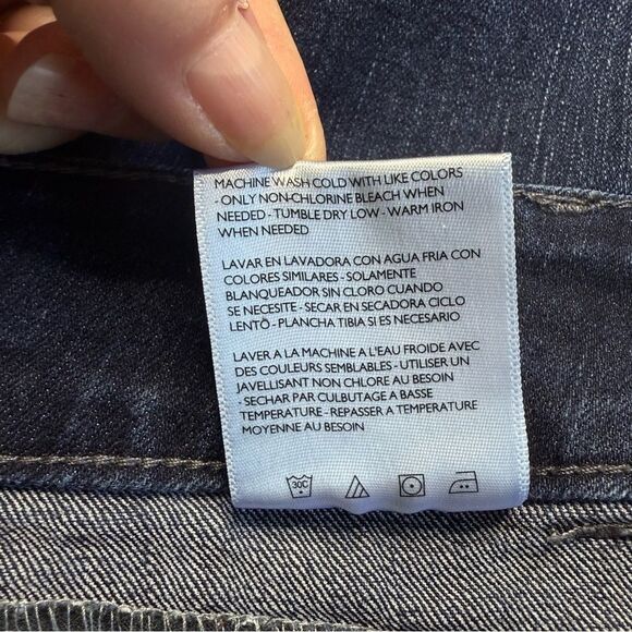 Style & Co Tummy Control Blue Jean Denim Skirt Dark Wash Back Vent Sz 16 - Picture 12 of 13